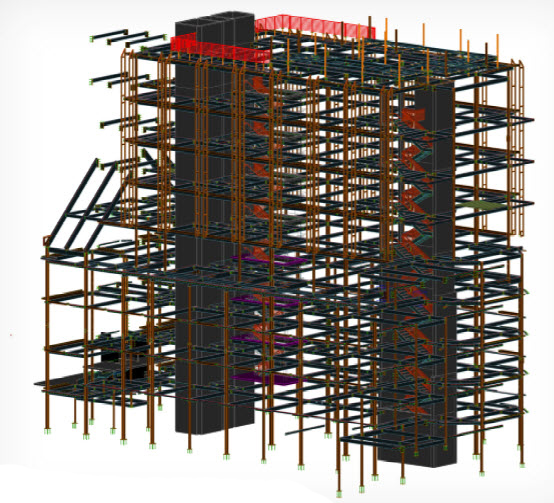 Steel structure designed and modeled in Autodesk Advance Steel