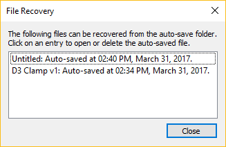 Autodesk Fusion 360 file recovery