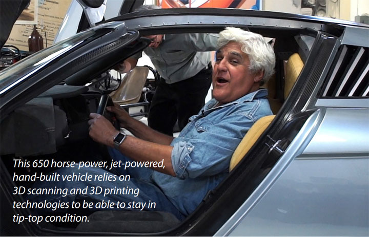 Jay Leno relies on 3d scanning and 3d printing to stay in top condition 
