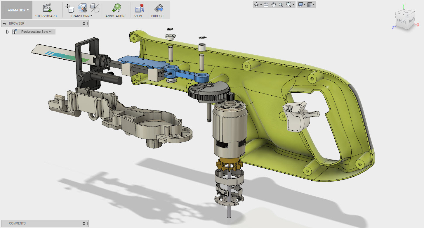 Autodesk Fusion 360 3D saw model