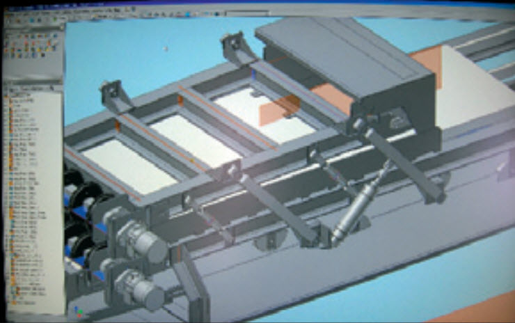 Custom conveying system designed in Autodesk Inventor