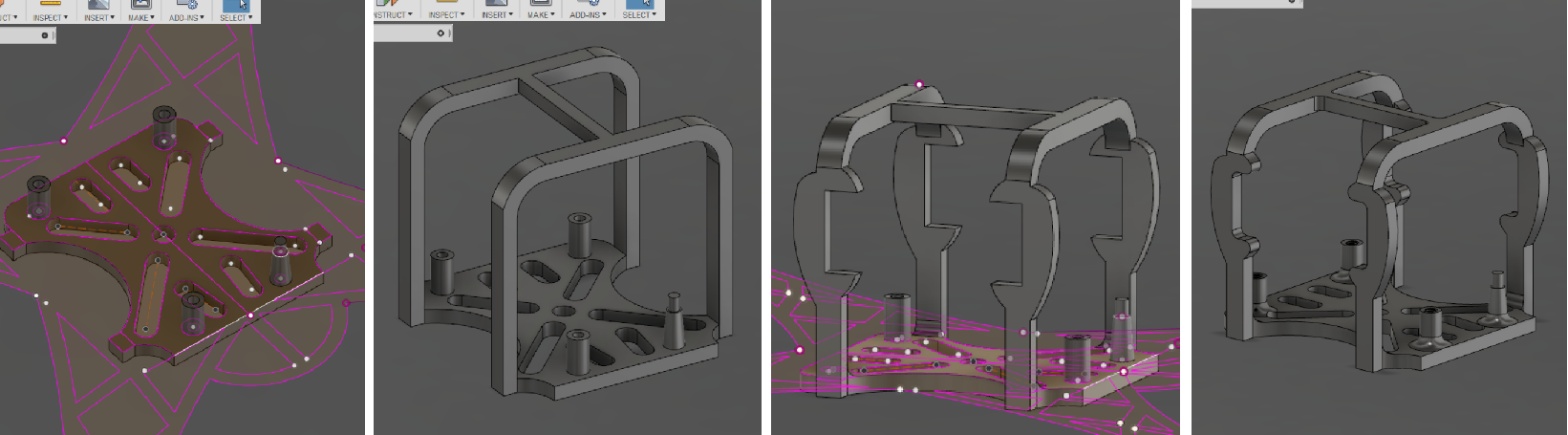 Quad cage frame model in Autodesk Fusion 360