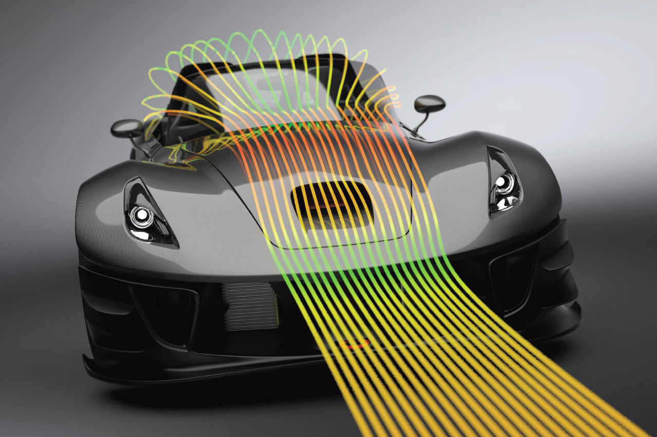 Autodesk CFD fluid flow and thermal simulation of vehicle 